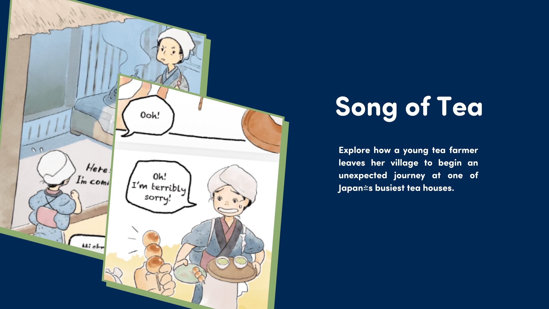 A snippet of illustrated Japanese comic strip over another comic
